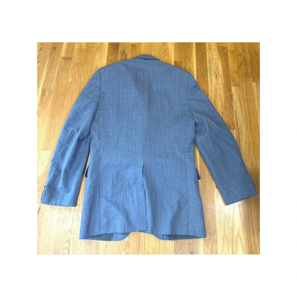 Vintage Allyn St George 2 Piece Suit 46R Italy Gray Blue 90s